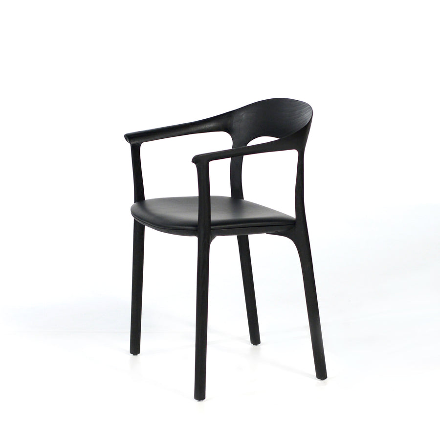 MS&Wood Elle Armchair in Solid Black Ash, turned profile | © Spencer Interiors