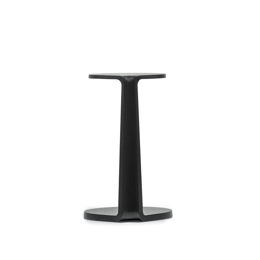 MS&WOOD Primum Oval Side Table in solid Ash Wood, stained matte black