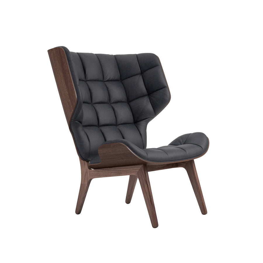 Norr11 Denmark, Mammoth Chair, Dark Stained Oak, Black leather | Spencer Interiors