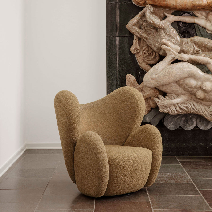 Norr11 Denmark, The Big Big Swivel Chair in Barnum Mustard - Spencer Interiors