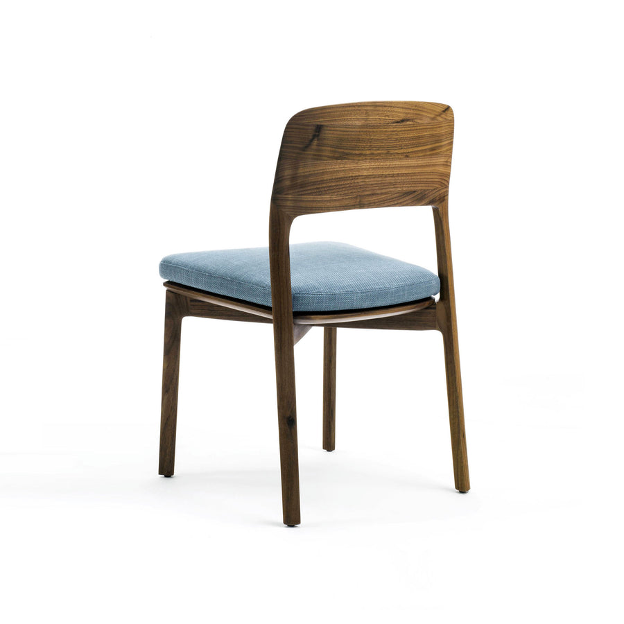 Porada Emma Chair in solid Walnut, back turned, made in Italy