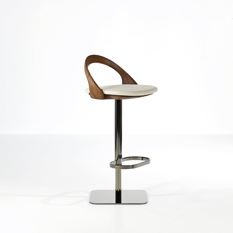 Porada Ester Stool in solid Walnut, made in Italy, © Spencer interiors Inc.