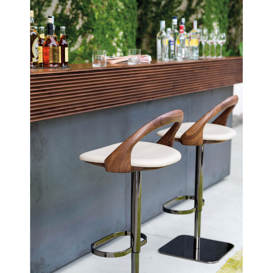 Porada Ester Stool in solid Walnut, ambient 3, made in Italy