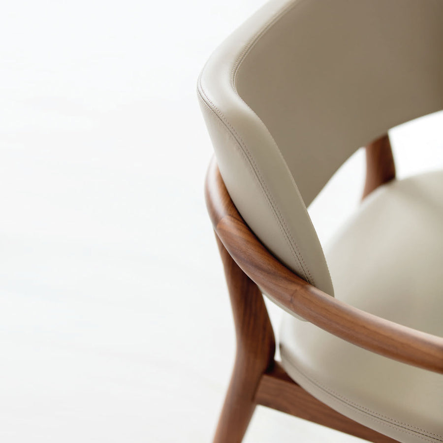 Porada Nissa Armchair in solid Walnut, detail