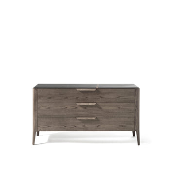 Porada Ziggy Night 3 Drawers in solid Ash Wood with Marble Top