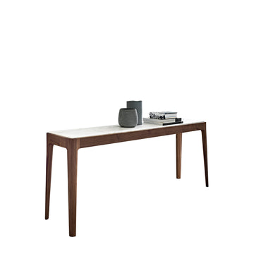 Porada Ziggy 4 Console in solid Walnut & Calacatta Gold | Spencer Interiors