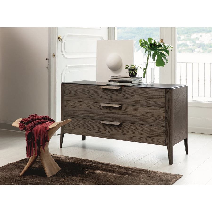 Porada Ziggy Night 3 Drawers in solid Ash Wood with Marble Top, ambient