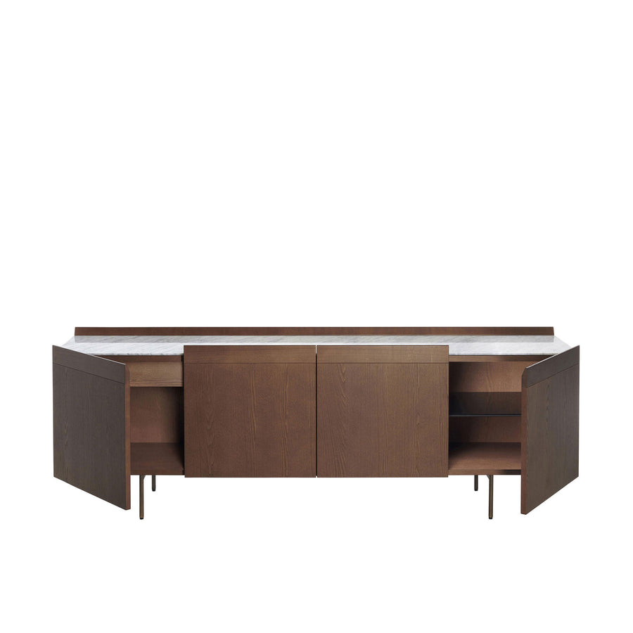 Potocco Avant 4 Door Sideboard in Ash with Marble Top - made in Italy