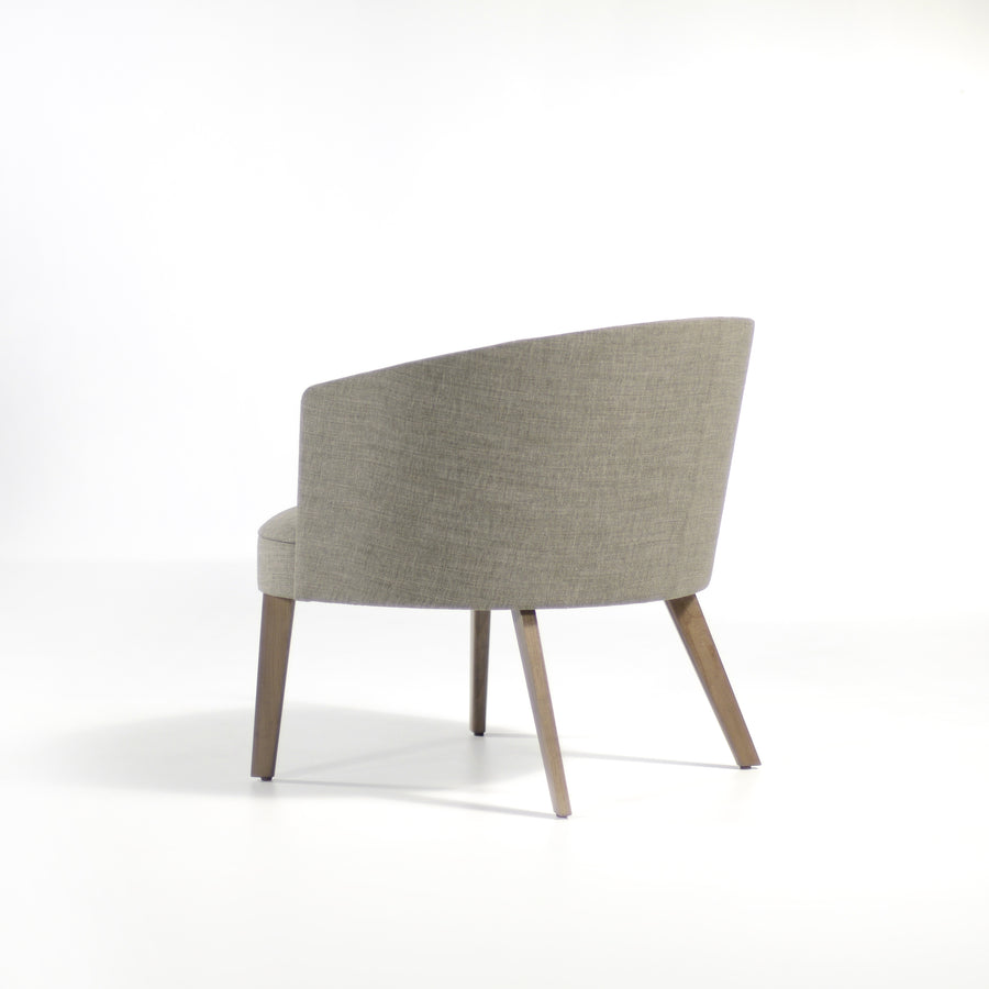 Potocco Lena Lounge Armchair in fabric Bold Grigio, back turned | © Spencer Interiors