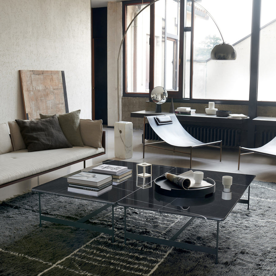 Potocco Little T Coffee Tables with Sahara Noir Marble Tops, ambient
