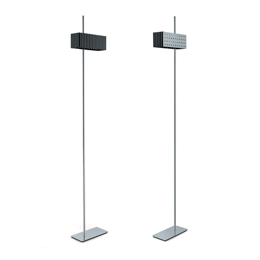 Tato Italia, Wallie Floor Lamps, chrome, black shade