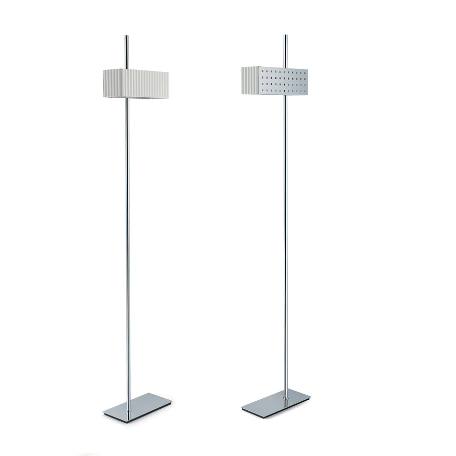 Tato Italia, Wallie Floor Lamps, chrome, white shade