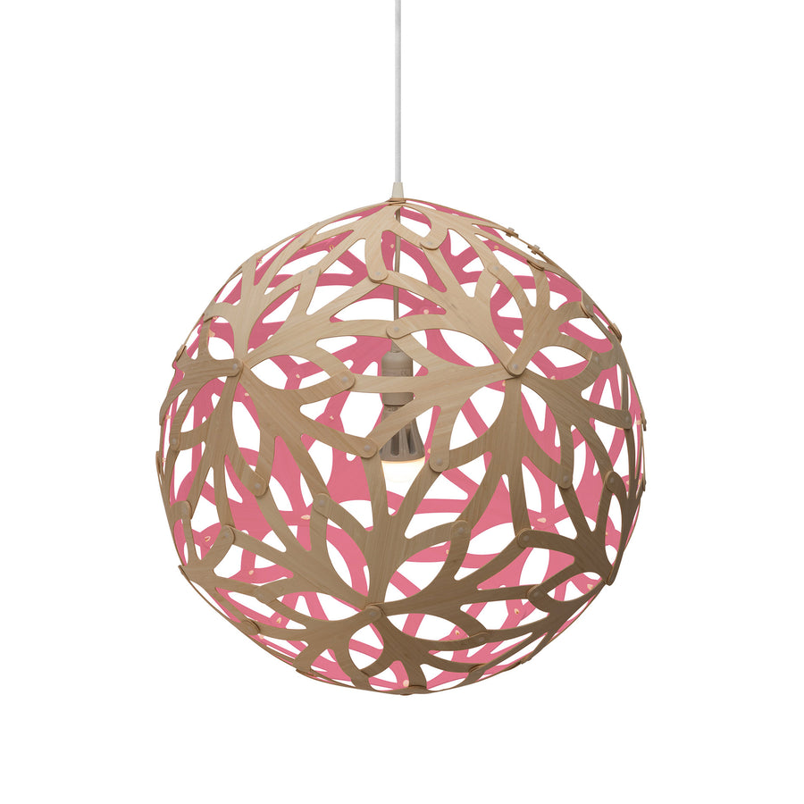 David Trubridge Floral Pendant, Natural, Pink - Spencer Interiors