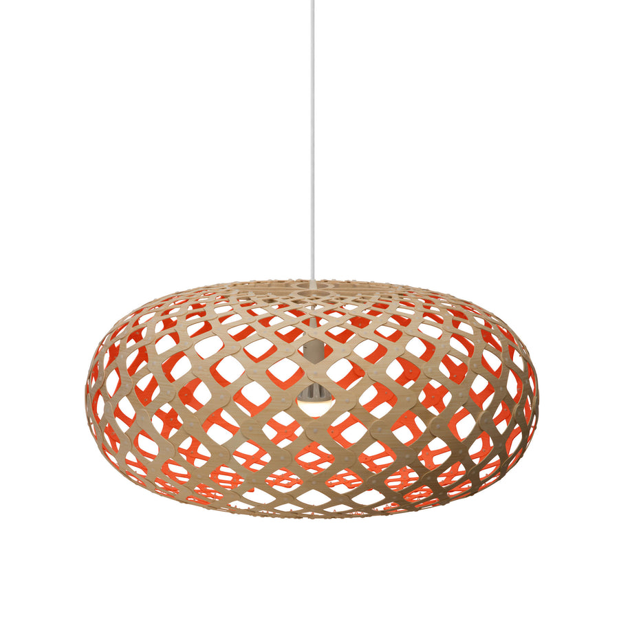 David Trubridge Kina Pendant, Red Inside - Spencer Interiors