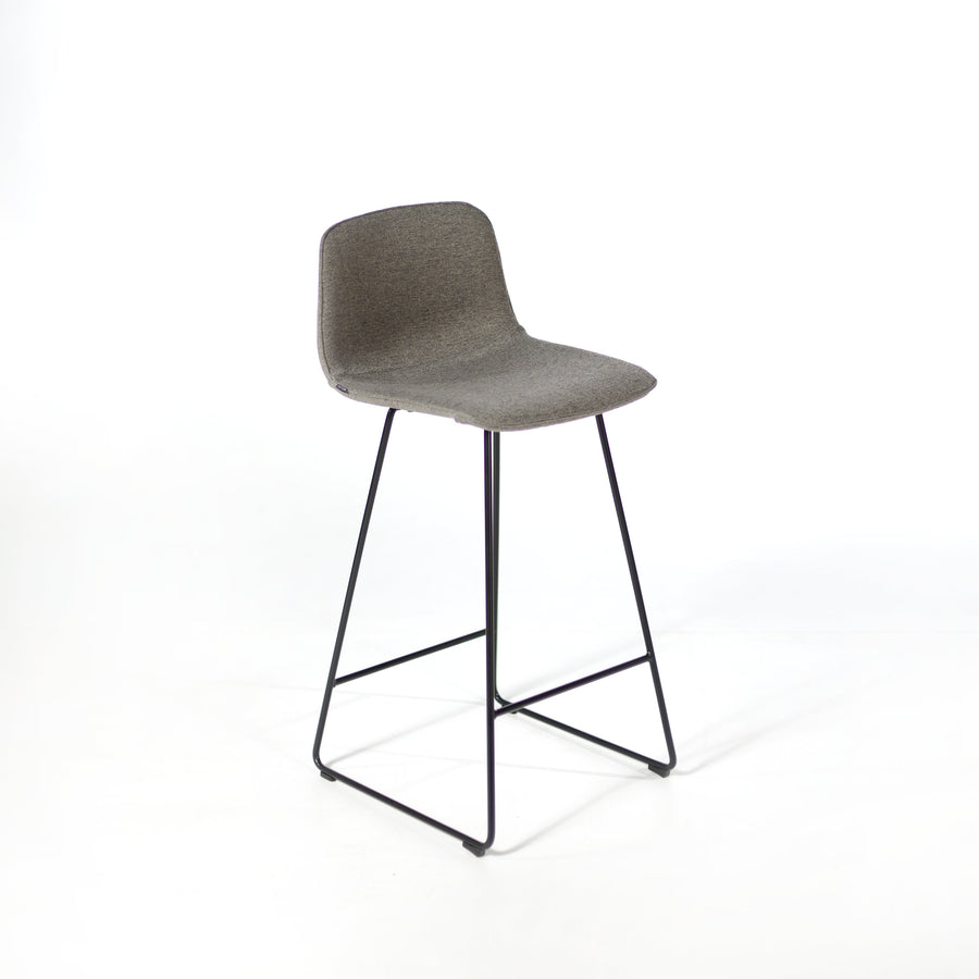 Inclass Varya Tapiz, Sled Base Stool, Onix 59, front turned 2, © Spencer Interiors Inc.