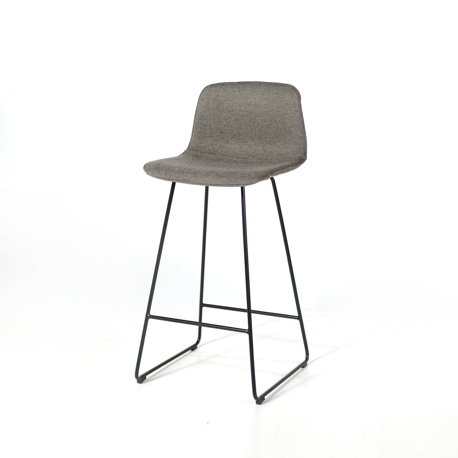 Inclass Varya Tapiz, Sled Base Stool, Onix 59, front turned, © Spencer Interiors Inc.