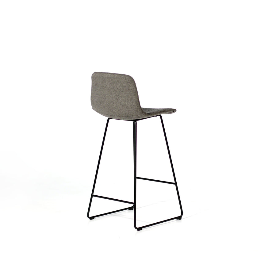 Inclass Varya Tapiz, Sled Base Stool, Onix 59, back turned, © Spencer Interiors Inc.