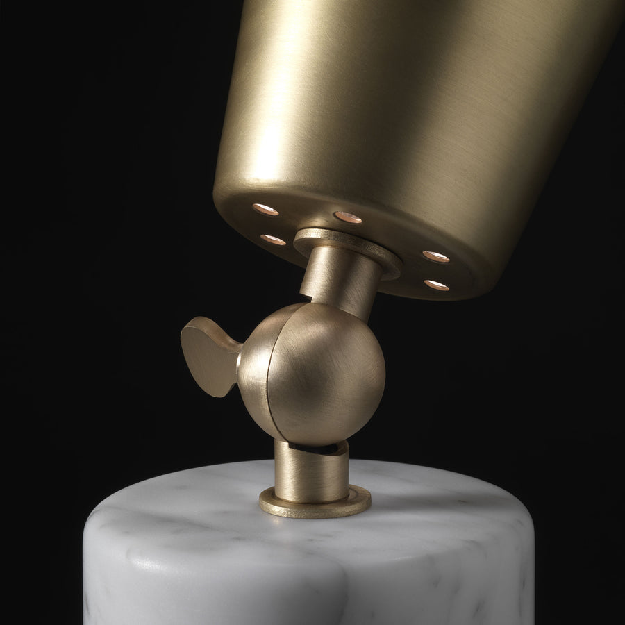 Tato Italia, Vox Table Lamps with Carrara Marble Base, Adjustable shade detail