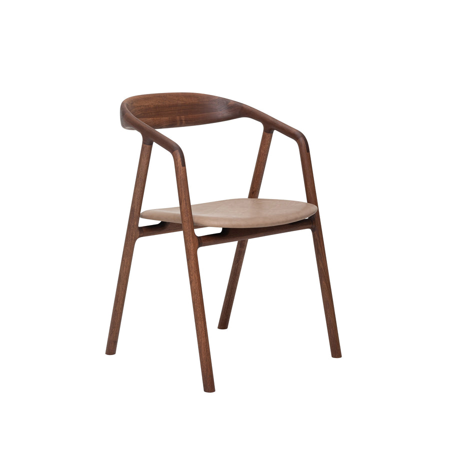 WOAK-Bled Chair Walnut, front turned