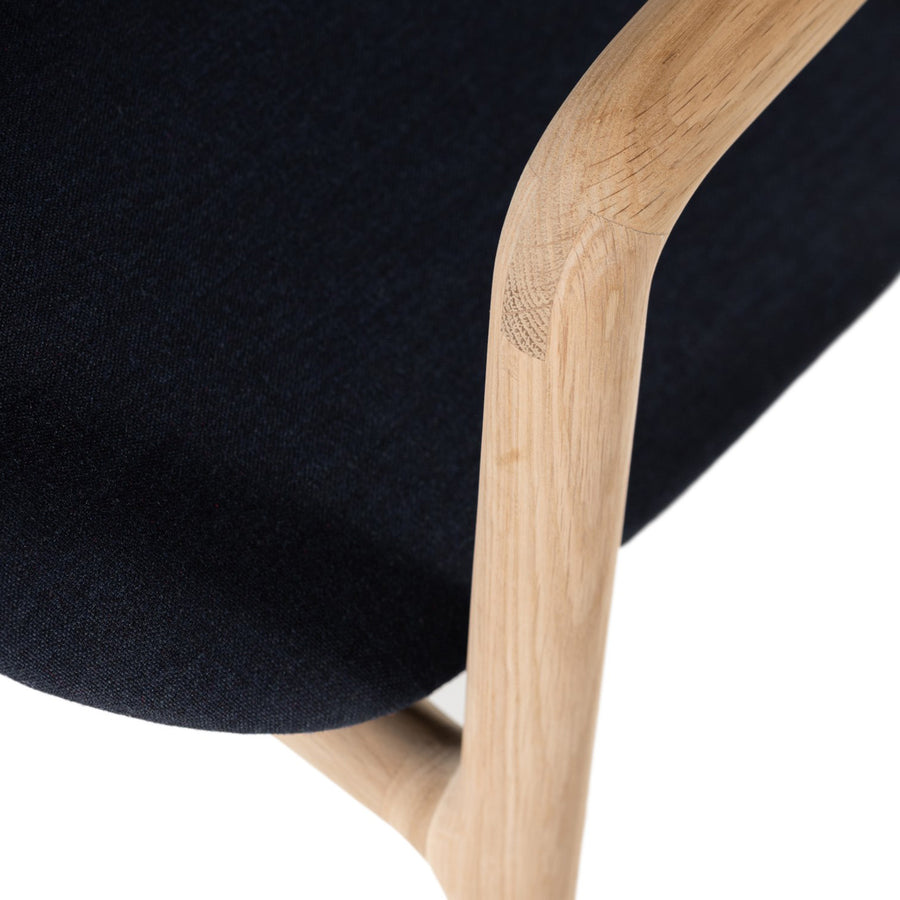 WOAK Brioni Chair in White Oak, arm detail
