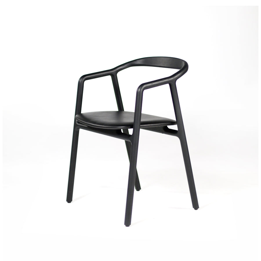 WOAK Brioni Chair in Black Oak, profile turned, ©Spencer Interiors Inc.