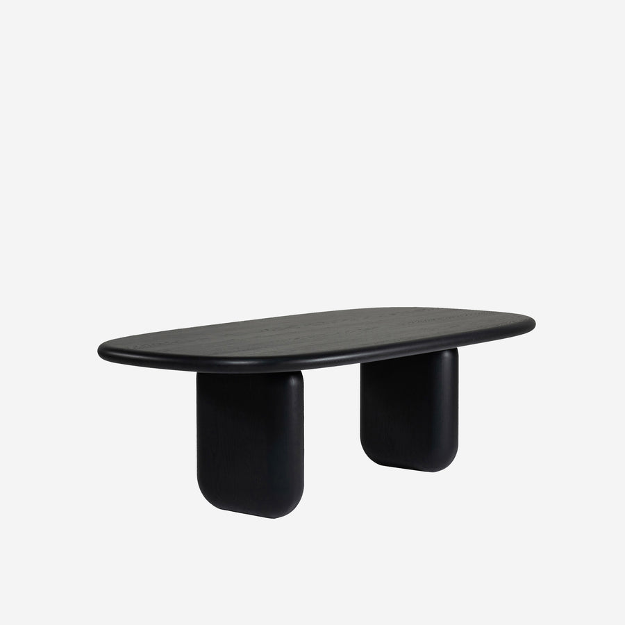 WOAK Cairn Table in Black Oak, profile turned