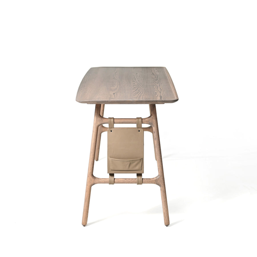WOAK DESIGN Malin Working Desk in Taupe Oak, profile, ©Spencer Interiors Inc.