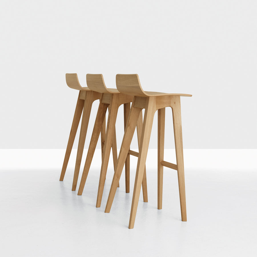 Zeitraum Morph Stool, Oak Wood, trio