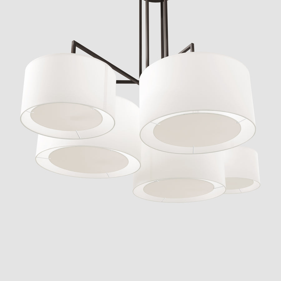 Zeitraum Noon 5 Suspended Lamp, Black frame, White shade