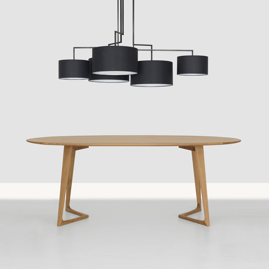 Zeitraum Noon 5 Suspended Lamp, Black frame, Black shade, with Twist Table