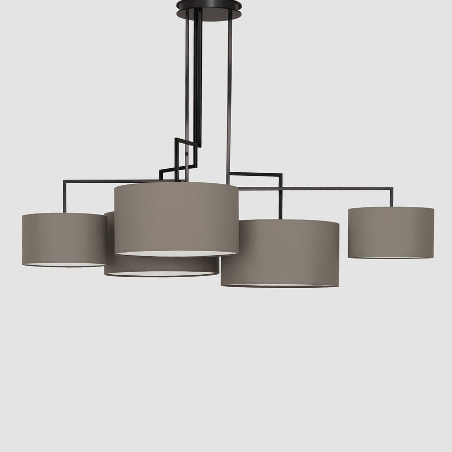 Zeitraum Noon 5 Suspended Lamp, Black frame, Warm Grey shade